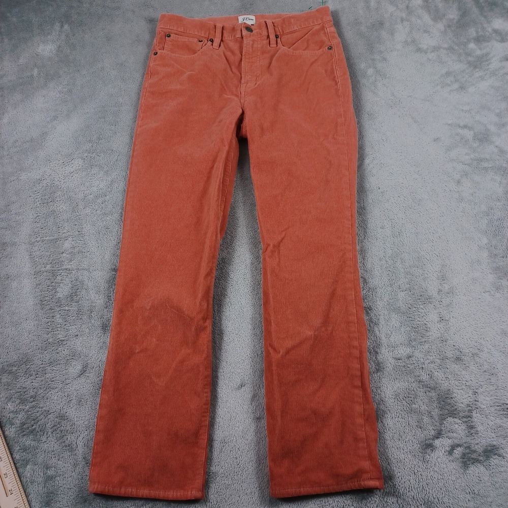J Crew Jeans Womens 27 Red Corduroy Slim‎ Straight Pockets Preppy